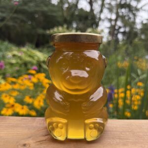 12 oz Glass Honey Bear with Metal Lid