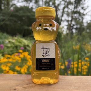 12 oz local honey in a squeeze bear bottle