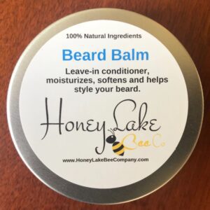 Beard balm tin with natural ingredients