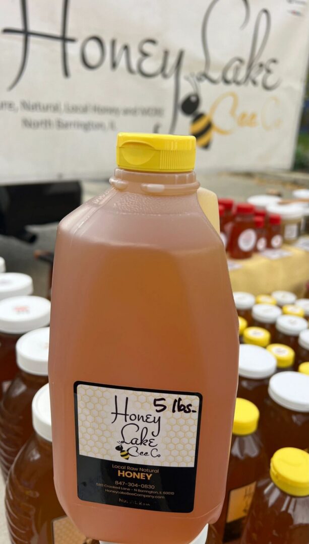 Honey jar at farmer's market