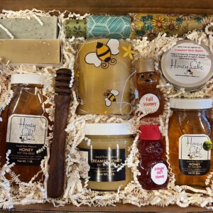 Gift box with honey and soap