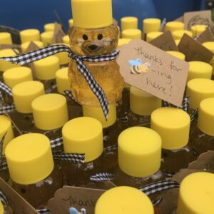 Baby shower gift of a bear of honey