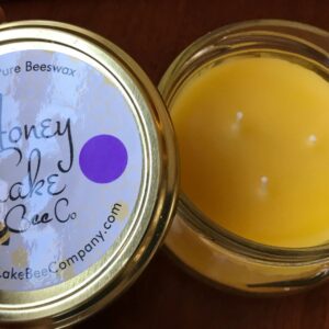 Pure beeswax candle with label
