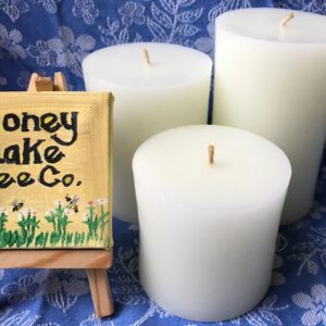 Pure Beeswax White pillar candles in 5 sizes