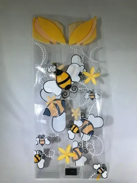 Whimsical bee design with flowers