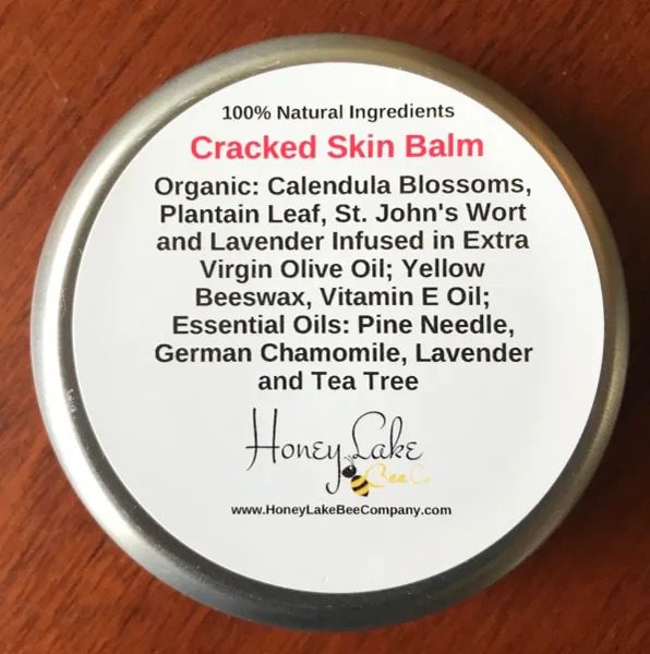 Natural ingredients skin balm label