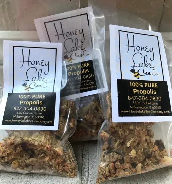 Pure propolis packaging on display