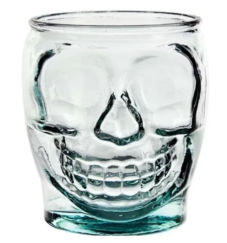 Glass with skull design