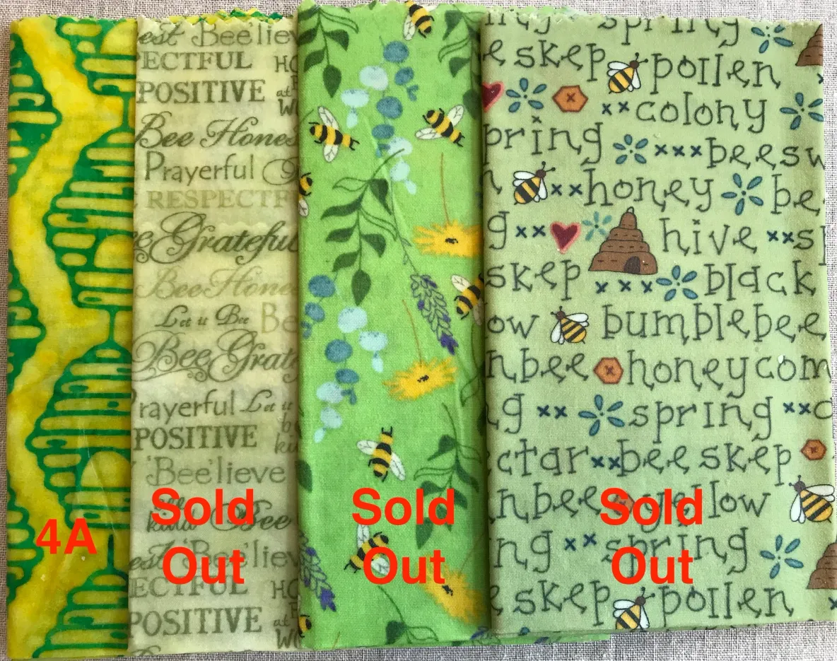 Textured bee fabric with sold-out notice