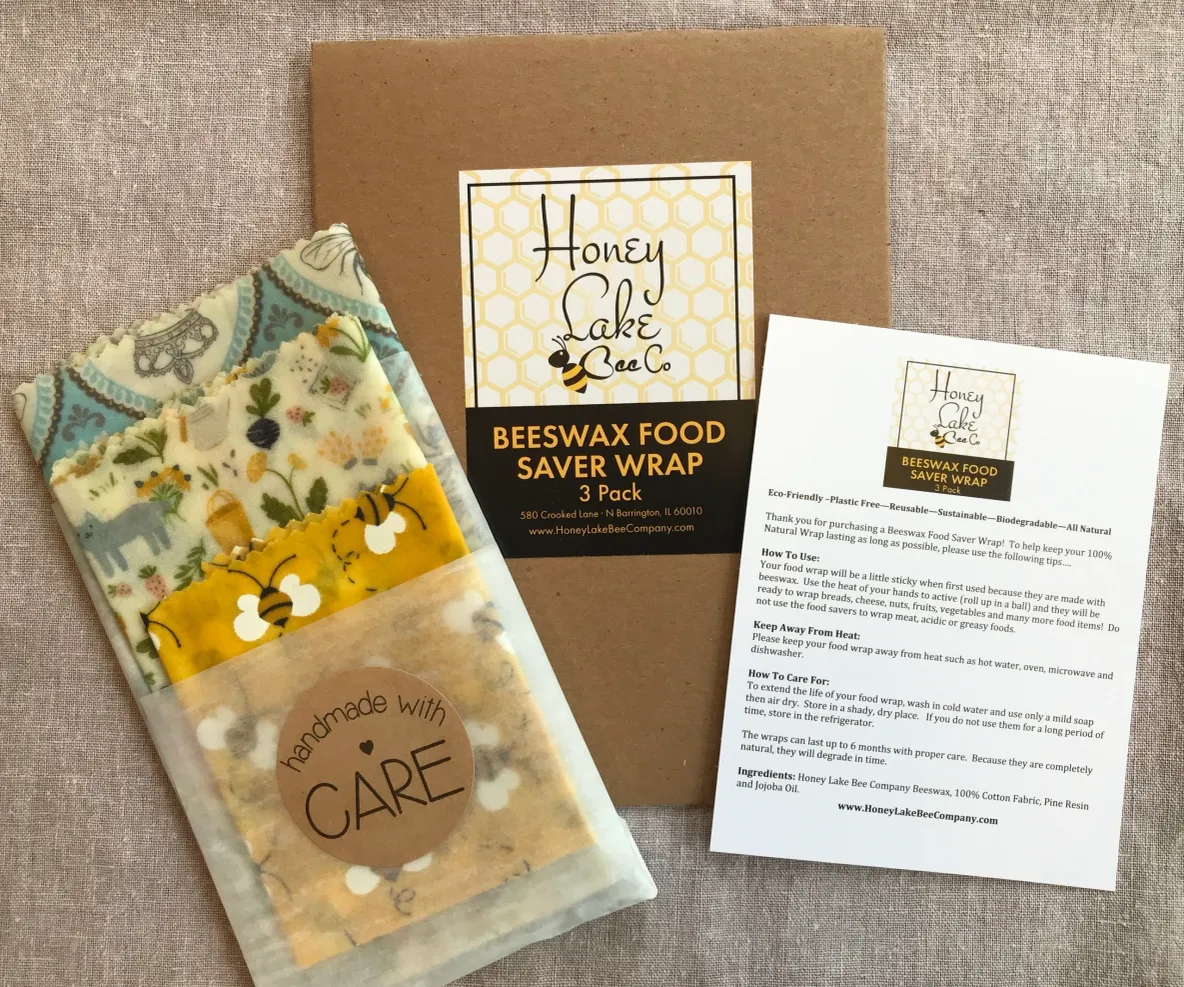 Eco-friendly beeswax wraps set display