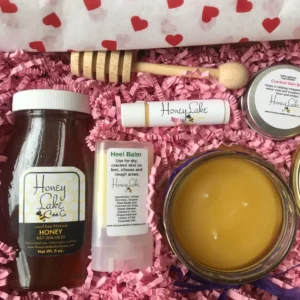 Honey-themed gift set with skincare products