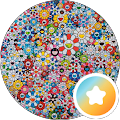 Colorful flower pattern in circular design